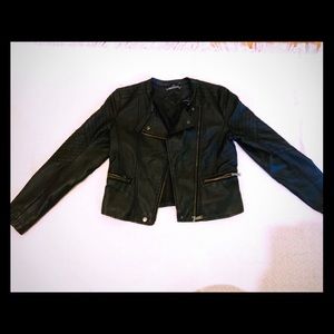Black faux-leather jacket